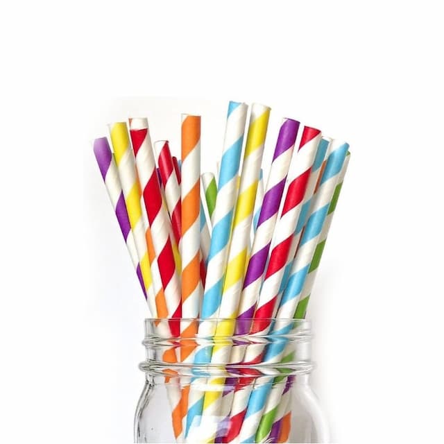 6x200mm Print Paper Straws